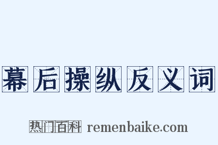 幕后操纵反义词是什么意思的图片